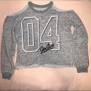 Girl’s Cold Shoulder JUSTICE Sweatshirt